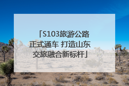 S103旅游公路正式通车 打造山东交旅融合新标杆
